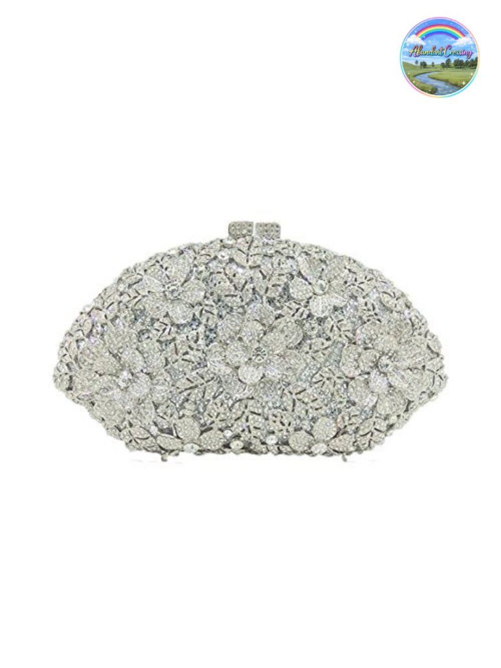 Flower Crystal Rhinestone Clutch Evening Bag Formal Wedding Party